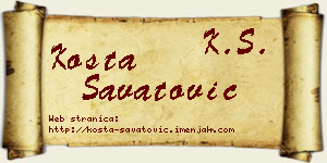 Kosta Savatović vizit kartica